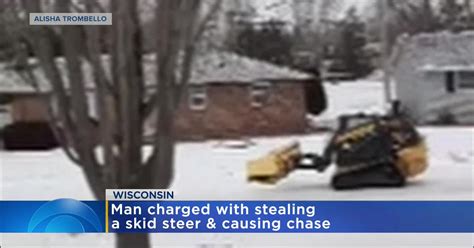 skid steer with bathtub police chase|Police chase stolen skid.